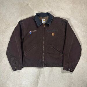 Vintage J97 DKB Brown Carhartt Detroit Jacket Size XXL